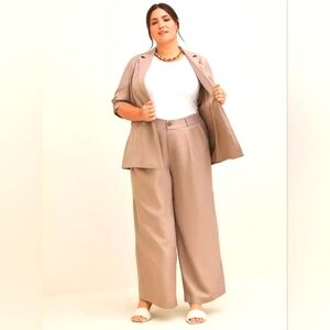 Torrid Wide Leg Studio Linen High-Rise Pantnew nwt 14s short flax